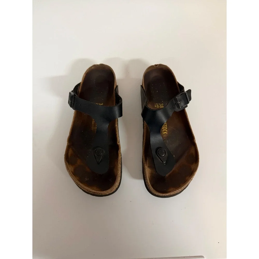 Birkenstock Gizeh Black Birko-Flor Thong Sandals Womens 38 L7 M5